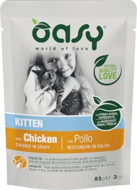 OASY Cat Lifestage Kitten Chicken Kurczak w sosie 85g - Zdjęcie główne