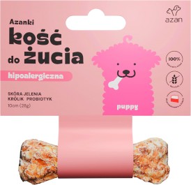 AZANKI Kość hipoalergiczna Skóra Jelenia Królik Puppy 10cm - Zdjęcie główne