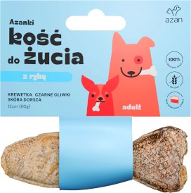 AZANKI Kość do żucia z Rybą Krewetka Czarne Oliwki 12cm - Zdjęcie nr 2