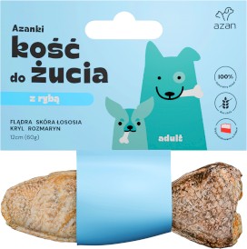 AZANKI Kość do żucia z Rybą Flądra Rozmaryn Kryl 12cm - Zdjęcie główne
