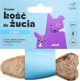 AZANKI Kość do żucia z Rybą Łosoś Tymianek Bazylia 12cm - Zdjęcie główne