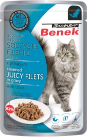SUPER BENEK Soczyste Filiecki w sosie z Pstrągiem 85g - Zdjęcie główne