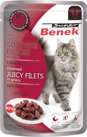 SUPER BENEK Soczyste Filiecki w sosie z Wołowiną 85g - Zdjęcie główne