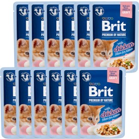 BRIT Premium Cat Gravy Fillets Chicken Kurczak KITTEN 12x85g - Zdjęcie główne