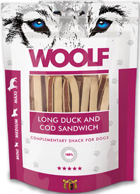 WOOLF Long Duck Cod Sandwich Kaczka Dorsz 100g - Zdjęcie nr 2