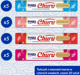 INABA Cat Treat Churu Mix Tuńczyk z Owocami Morza 20x14g - Zdjęcie nr 2