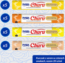 INABA Cat Treat Churu Mix z Kurczakiem i Wołowiną 20x14g - Zdjęcie nr 2