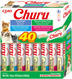 INABA Cat Treat Churu Mix z Owocami Morza 40x14g - Zdjęcie główne
