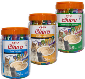 INABA Cat Treat Churu Tuna / Chicken Varieties Mix w Słoiku 50x14g - Zdjęcie nr 6