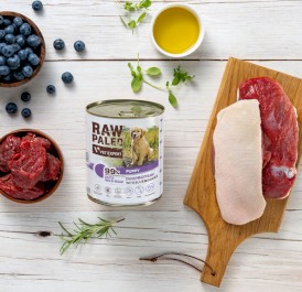 Vet Expert RAW PALEO Puppy Duoprotein Duck Wild Boar Kaczka Dzik Borówki 400g - Zdjęcie nr 2