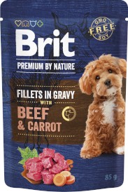 BRIT Premium by Nature Dog Fillets in Gravy Beef Carrot Wołowina Marchew 85g - Zdjęcie główne