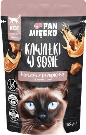 PAN MIĘSKO Kurczak z Przepiórką w sosie dla kota 85g - Zdjęcie główne