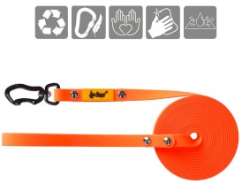 DINGO Flex Smycz treningowa z rączką Pomarańczowa 1,6cm x 5m - Zdjęcie nr 4