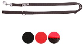 DINGO Extra Smycz przepinana z podwójnej taśmy Czarna 2cm x 220cm - Zdjęcie nr 2