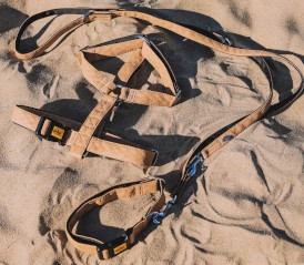 DINGO Terra Sand Obroża wegańska z zapięciem plastikowym Beżowa M - Zdjęcie nr 7