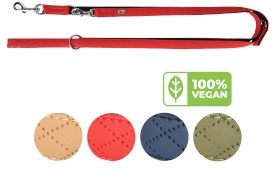 DINGO Terra Fire Smycz przepinana wegańska Czerwona 2cm x 220cm - Zdjęcie główne