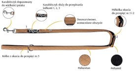 DINGO Terra Sand Smycz przepinana wegańska Beżowa 2cm x 220cm - Zdjęcie nr 3
