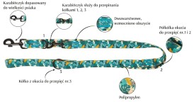 DINGO City Monstera Smycz przepinana 2m x 220cm - Zdjęcie nr 3