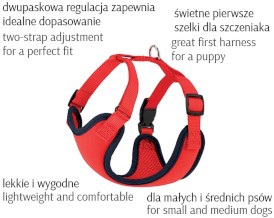 DINGO Szelki bezuciskowe z dwupaskową regulacją Miętowe XS - Zdjęcie nr 3
