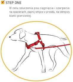 DINGO Easy Walk Szelki z taśmy Czerwone Roz.70 - Zdjęcie nr 4
