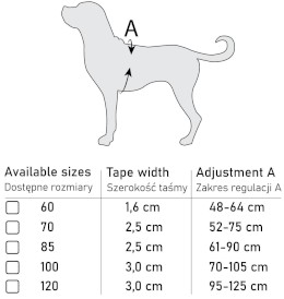 DINGO Easy Walk Szelki z taśmy Czerwone Roz.70 - Zdjęcie nr 12