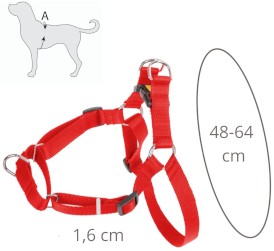 DINGO Easy Walk Szelki z taśmy Czerwone Roz.60 - Zdjęcie nr 3