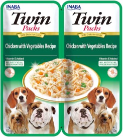 INABA Dog Twin Packs Chicken Vegetables Recipe Kurczak Warzywa 2x40g - Zdjęcie główne