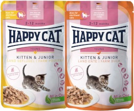 HAPPY CAT Kitten / Junior Farm Duck Kaczka w sosie 85g - Zdjęcie nr 2