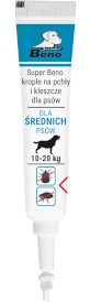 SUPER BENO Krople na pchły i kleszcze dla psów średnich 10-20kg 1szt. - Zdjęcie główne