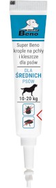 SUPER BENO Krople na pchły i kleszcze dla psów średnich 10-20kg 4szt. - Zdjęcie nr 2