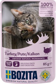 BOZITA Turkey Kawałki Indyka w sosie bez zbóż dla kota 85g - Zdjęcie główne
