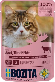 BOZITA Beef Kawałki Wołowiny w sosie bez zbóż dla kota 85g - Zdjęcie główne