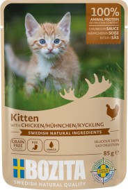 BOZITA Kitten Chicken Kawałki Kurczaka w sosie bez zbóż dla kociąt 85g - Zdjęcie główne