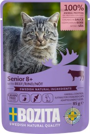 BOZITA Senior 8+ Beef Kawałki Wołowiny w sosie bez zbóż dla kota 85g - Zdjęcie główne