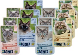 BOZITA Tasty Meat / Fish Menu mięsne i rybne w sosie bez zbóż dla kota 12x85g - Zdjęcie nr 2