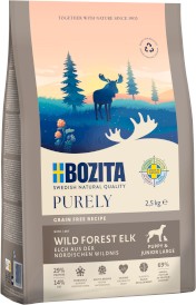 BOZITA Purely Puppy / Junior Large Elk Łoś bez zbóż dla szczeniąt 2,5kg - Zdjęcie główne