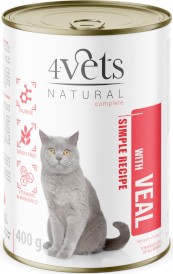 4VETS Natural z Cielęciną dla kota 400g - Zdjęcie główne