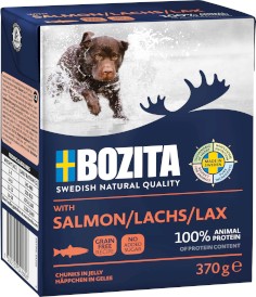 BOZITA Kawałki w galaretce z Łososiem bez zbóż dla psa Tetra Recart 370g - Zdjęcie główne