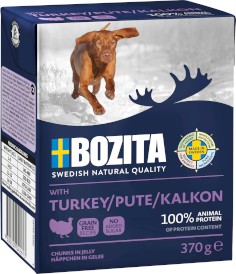 BOZITA Kawałki w galaretce z Indykiem bez zbóż dla psa Tetra Recart 370g - Zdjęcie główne