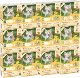 BOZITA Fresh Menu Kitten Extra Kurczak w sosie bez zbóż dla kociąt Tetra Recart 12x370g - Zdjęcie główne