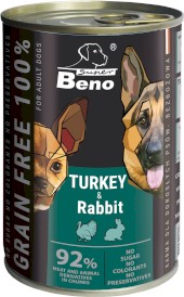 SUPER BENO Adult Bezzbożowe Kąski Indyk z Królikiem w sosie 415g - Zdjęcie główne