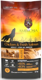 AMBROSIA Adult Dog Chicken / Fresh Salmon Kurczak i Świeży Łosoś 12kg - Zdjęcie nr 2