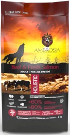 AMBROSIA Adult Dog Beef / Fresh Salmon Wołowina i Świeży Łosoś 12kg - Zdjęcie nr 2