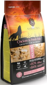 AMBROSIA Dog Puppy Growth Chicken / Fresh Fish Kurczak i Świeża Ryba 2kg - Zdjęcie główne