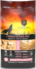 AMBROSIA Dog Puppy Growth Chicken / Fresh Fish Kurczak i Świeża Ryba 6kg - Zdjęcie nr 2