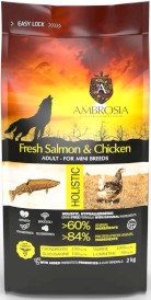 AMBROSIA Dog Adult Mini Fresh Salmon / Chicken Świeży Łosoś i Kurczak 2kg - Zdjęcie nr 2