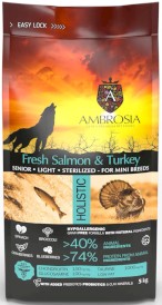 AMBROSIA Dog Senior Mini Light Sterilized Fresh Salmon / Turkey Świeży Łosoś i Indyk 1,5kg - Zdjęcie nr 2