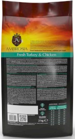 AMBROSIA Dog Adult Large Fresh Turkey / Chicken Świeży Indyk i Kurczak 2kg - Zdjęcie nr 3