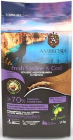 AMBROSIA Dog Senior Light Mediterranean Fresh Sardine / Cod Świeże Ryby 1,5kg - Zdjęcie nr 2