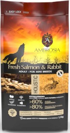 AMBROSIA Dog Adult Mini Sensitive Fresh Salmon / Rabbit Świeży Łosoś i Królik 1,5kg - Zdjęcie nr 2